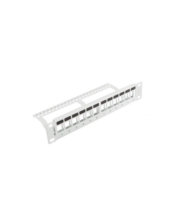 LANBERG patch panel blank 12 port 1U with organizer for keystone modules gray