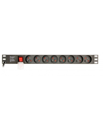 GEMBIRD Power distribution unit PDU 8 French sockets 1U 16A C14 plug 3 m cable