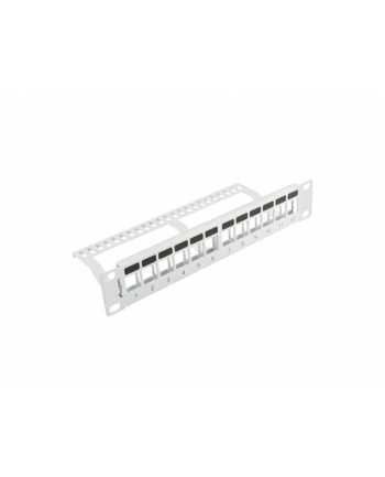 LANBERG patch panel blank 12 port 1U with organizer for keystone modules gray