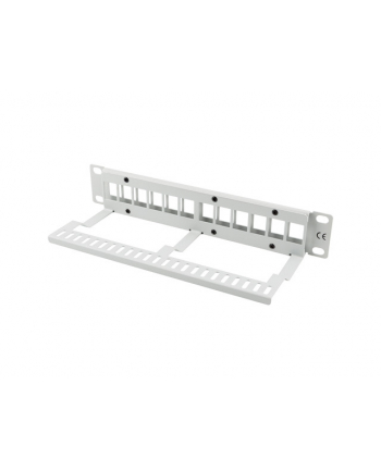 LANBERG patch panel blank 12 port 1U with organizer for keystone modules gray