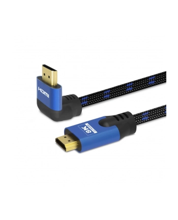 SAVIO CL-147 HDMI M v2.1 1.8m 8K angular copper blue-Kolor: CZARNY gold-plated ethernet / 3D nr 1