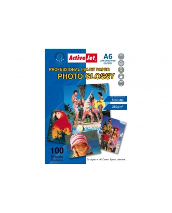 AP6-260GR100 Activejet Papier foto błyszczący żywicą powlekany A6 100szt 260g nr 1