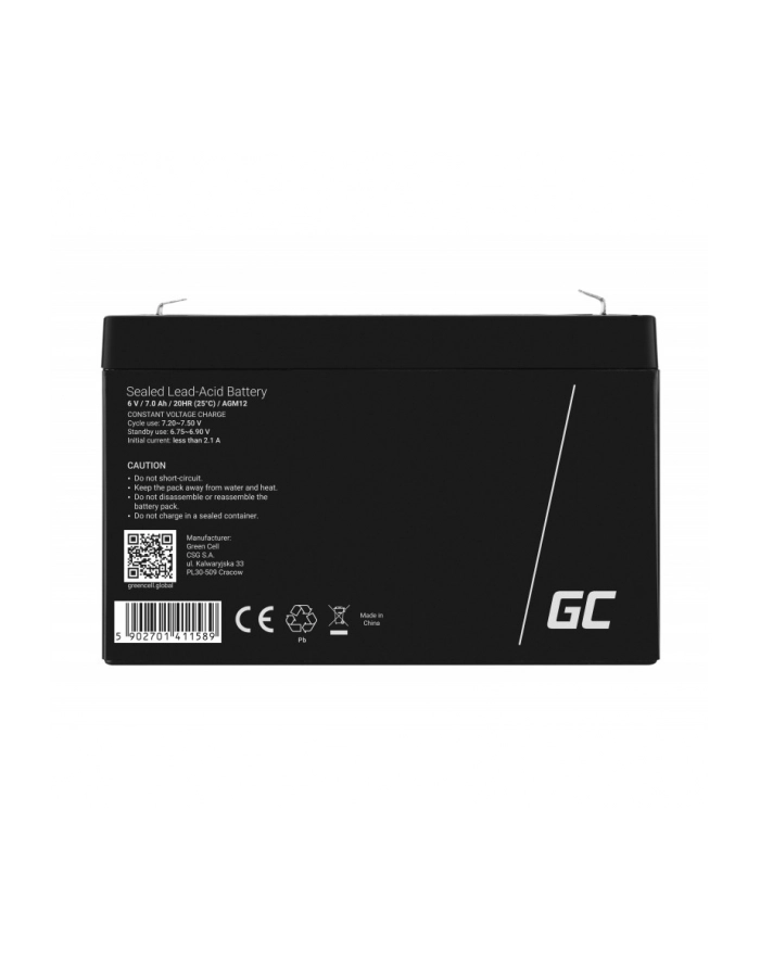 green cell Akumulator żelowy 6V 7Ah główny