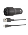 belkin Ładowarka samochodowa Dual USB-A 1m 24W czarna - nr 12