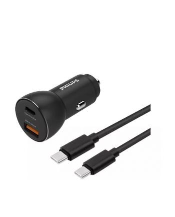 philips Ładowarka samochodowa USB-A + USB-C (z kablem USB-C)