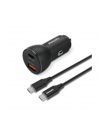 philips Ładowarka samochodowa USB-A + USB-C (z kablem USB-C)