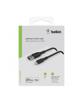 belkin PVC USB-A to Lig htning 1m Black