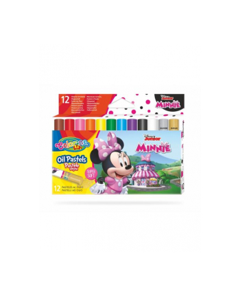 patio Pastele olejne trójkątne 12 kolorów + temperówka Colorino Kids Minnie