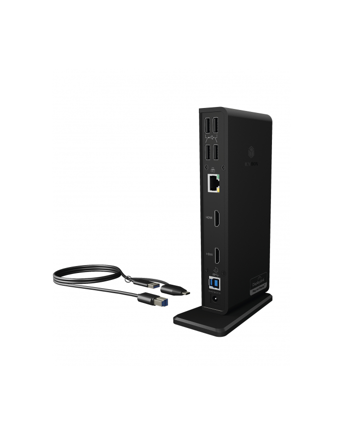 icybox Stacja dokująca IB-DK2251AC do Notebooka DisplayLink, 2 x HDMI główny