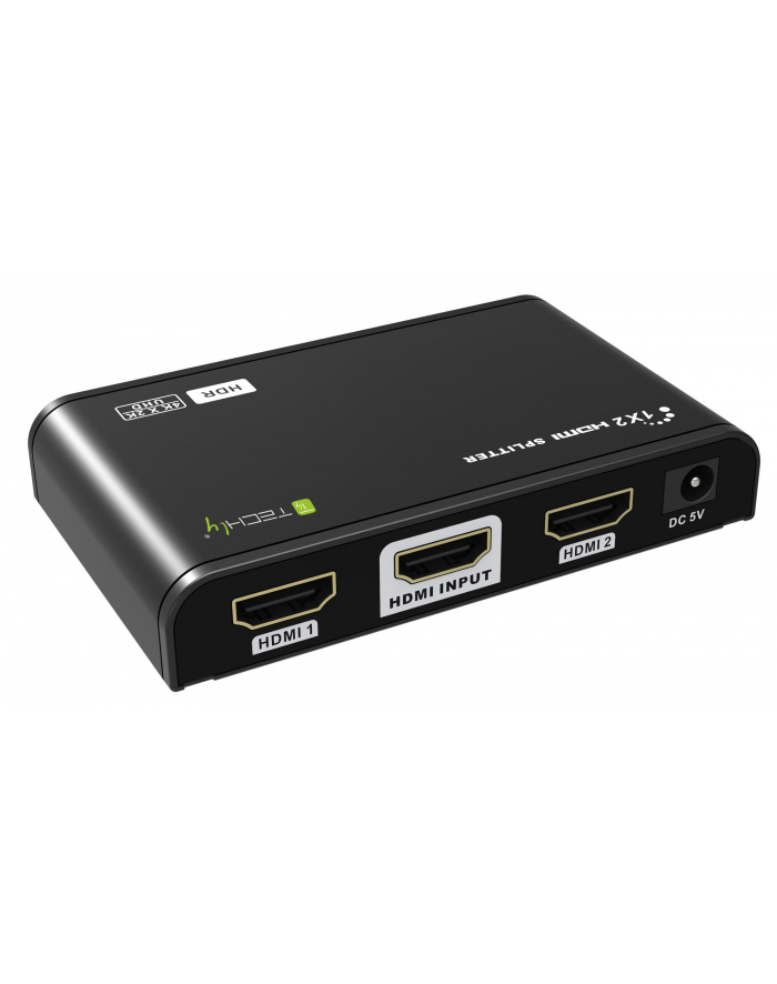 TECHLY HDMI Splitter 4K2K HDR 60Hz 2-Port Allows simultaneous distribution of the same signal from 1 HDMI source to 2 monitors główny