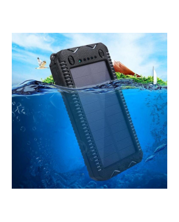 POWERNEED POWER BANK Z PANELEM SOLARNYM 12000MAH LI-POLY  PV 1W  2X USB 2A  LATARKA LED  ZAPALNICZKA  ZIELONY  S12000G