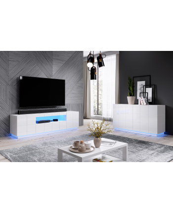 cama meble Komoda 2D REJA biały połysk/ biały połysk