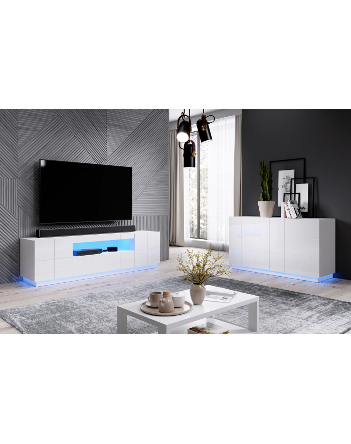 cama meble Komoda 2D REJA biały połysk/ biały połysk główny