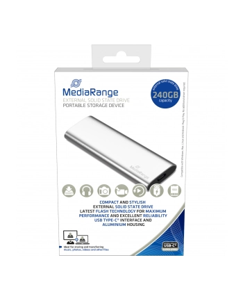 MediaRange 240 GB, external SSD (silver, USB-C 3.2 (10 Gbit / s), external) nr 1