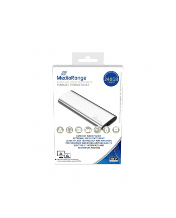 MediaRange 240 GB, external SSD (silver, USB-C 3.2 (10 Gbit / s), external)