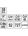 ZESTAW KLUCZY 38 ELEM XS YT-14471 YATO - nr 6