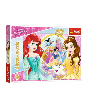 Puzzle 100el brokatowe Wspomnienia Belli i Arielki. Disney Princess. Księżniczki 14819 Trefl