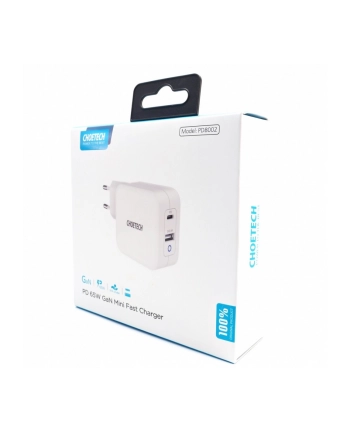choetech PD8002 White Ładowarka sieciowa GaN 2xUSB 65W Power Delivery