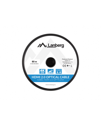 lanberg Kabel HDMI M/M v2.0 80m czarny CA-HDMI-20FB-0800-BK