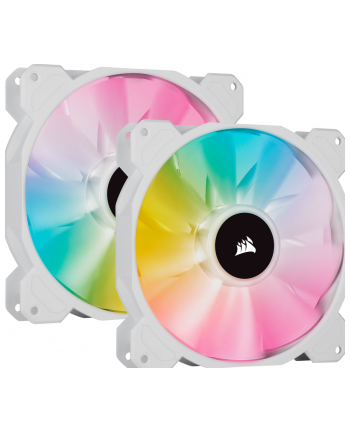 CORSAIR SP140 RGB ELITE White 140mm RGB LED Fan with AirGuide Dual Pack