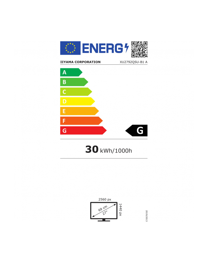iiyama Monitor 27 cali XU2792QSU-B1 IPS,WQHD,DVI,HDMI,DP,USB3.0.FREESYNC główny