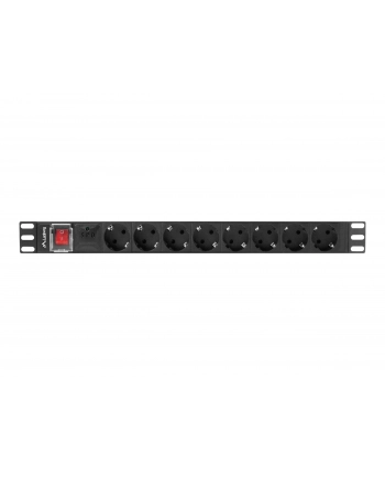 lanberg Listwa zasil.rack PDU 1U 16A 2m 8sch. PDU-08F-0200-BK nr 1