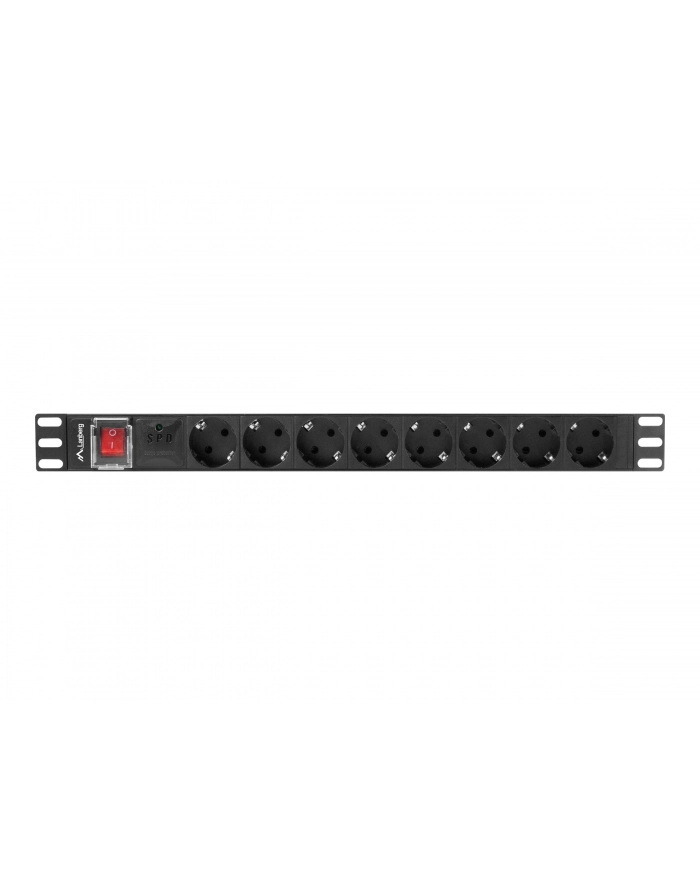 lanberg Listwa zasil.rack PDU 1U 16A 2m 8sch. PDU-08F-0200-BK główny