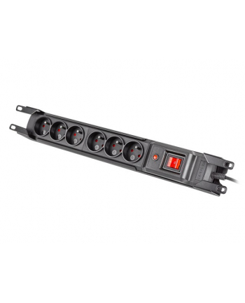 armac Listwa przeciwprzepięciowa rack 19cali M6 1,5m 6x230v czarna M6/15/R/CZ