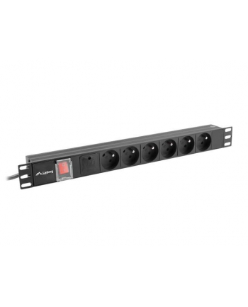 lanberg Listwa zasil.rack PDU 1U 16A 2m 6 gn. PDU-06E-0200-BK