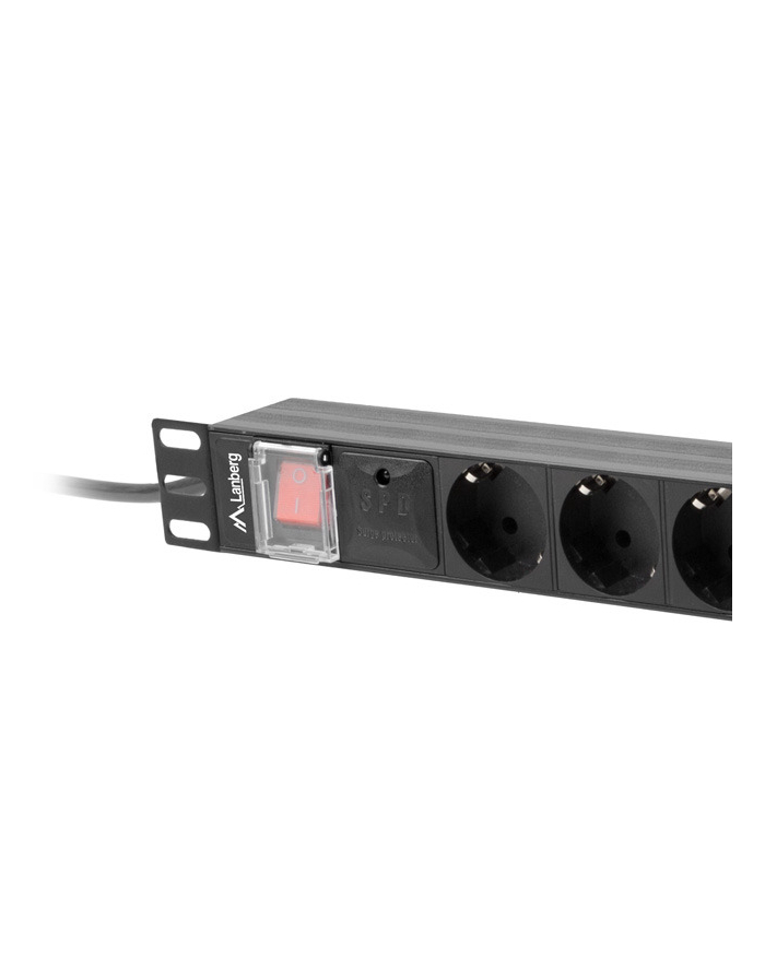 lanberg Listwa zasil.rack PDU 1U 16A 2m 8sch. PDU-08F-0200-BK główny