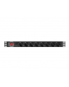 lanberg Listwa zasil.rack PDU 1U 16A 2m 8sch. PDU-08F-0200-BK - nr 16