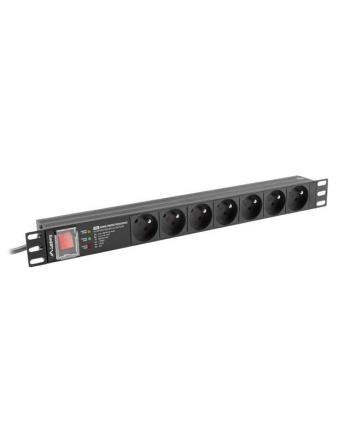 lanberg Listwa zasil.rack PDU 1U 16A 2m 7 PDU-PRO-07E-0200-BK