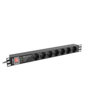 lanberg Listwa zasil.rack PDU 1U 16A 2m 7 PDU-PRO-07F-0200-BK