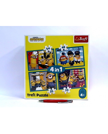 Puzzle 4w1 Wesoły świat Minionków 34339 Trefl