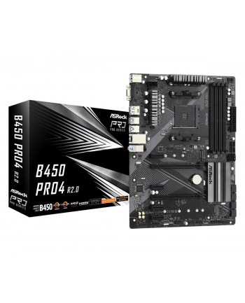 asrock Płyta główna B450 PRO4 R2.0 AM4 4DDR4 DP/HDMI M.2 USB3.2 ATX