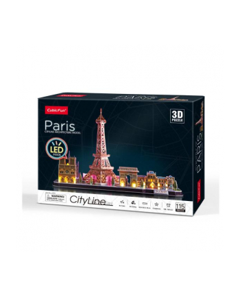 dante Puzzle 3D City Line LED Paryż L525H