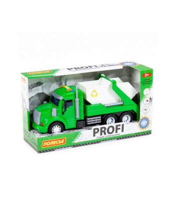 Polesie 86259 '';Profi' samochód z napędem, zielony do przewozu kontenerów, światło, dźwięk w pudełku