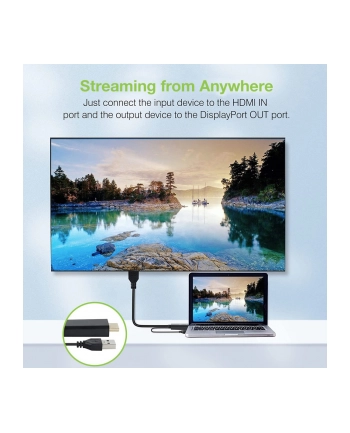 TECHLY Adapter HDMI z Zasilaniem USB na DisplayPort 4K 30Hz nr 1