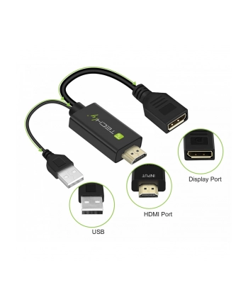 TECHLY Adapter HDMI z Zasilaniem USB na DisplayPort 4K 30Hz nr 2