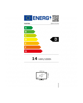 fujitsu technology solutions FUJITSU E24-8 TS Pro (wersja europejska) E-Line 23.8inch 1920x1080 FHD wide Display IPS LED matt Kolor: CZARNY DP DVI VGA Tilt