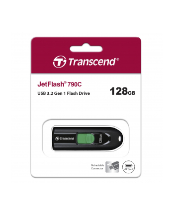 TRANSCEND 128GB USB3.2 Pen Drive Type-C Capless Black