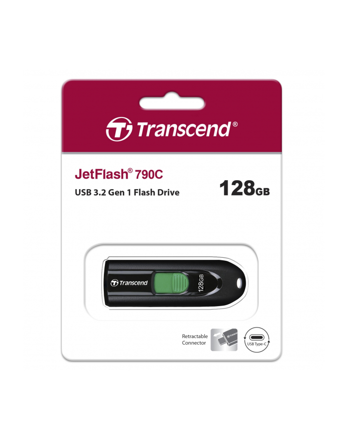 TRANSCEND 128GB USB3.2 Pen Drive Type-C Capless Black główny