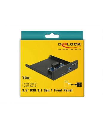 DeLOCK 3.5 ''USB 3.1 Gen 1 front panel 1x USB Type-C + 1x USB Type-A, front panel nr 1