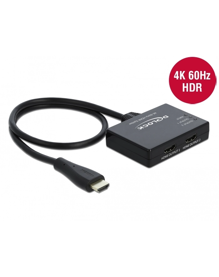 DeLOCK HDMI Splitter 1 x HDMI in> 2 x HDMI out 4K 60 Hz główny