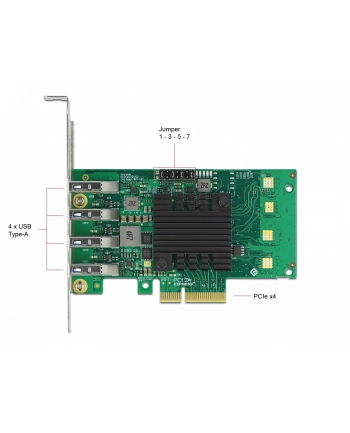 DeLOCK DeLOCK PCIe x4>4x ext. USB 3.0 Quad C.LP