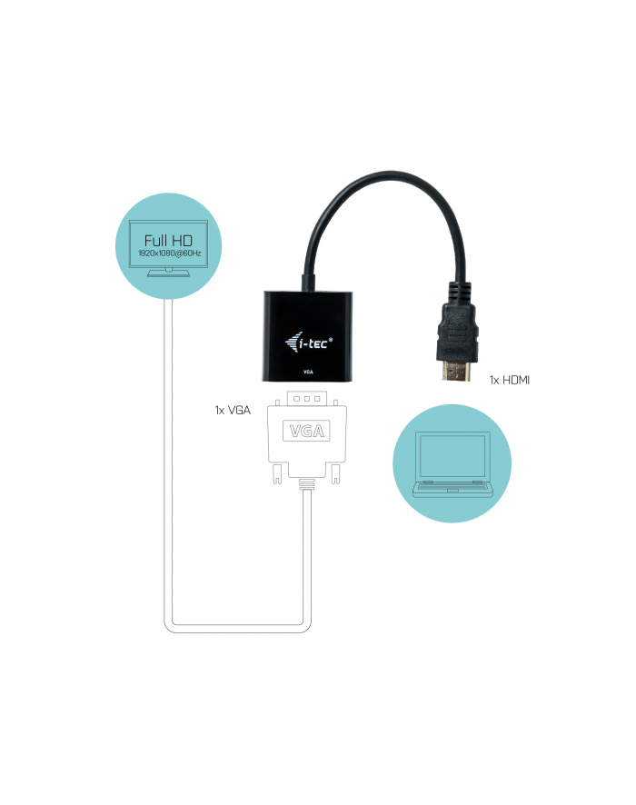 i-tec HDMI Adapter> VGA bk - HDMI2VGAADA główny