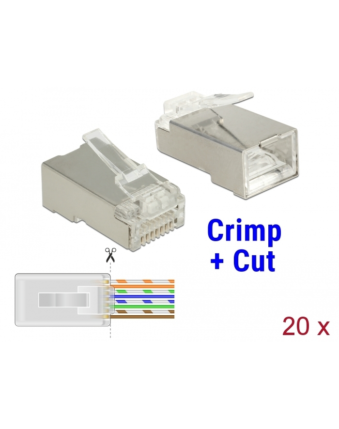 DeLOCK RJ45 crimp + cut plug Cat.6 STP główny