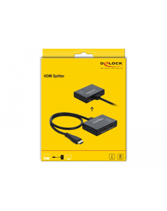 DeLOCK HDMI Splitter 1 x HDMI in> 2 x HDMI out 4K 60 Hz główny