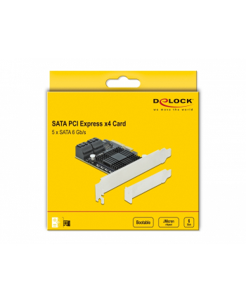 DeLOCK PCIe 5P SATA x4 LP 90498