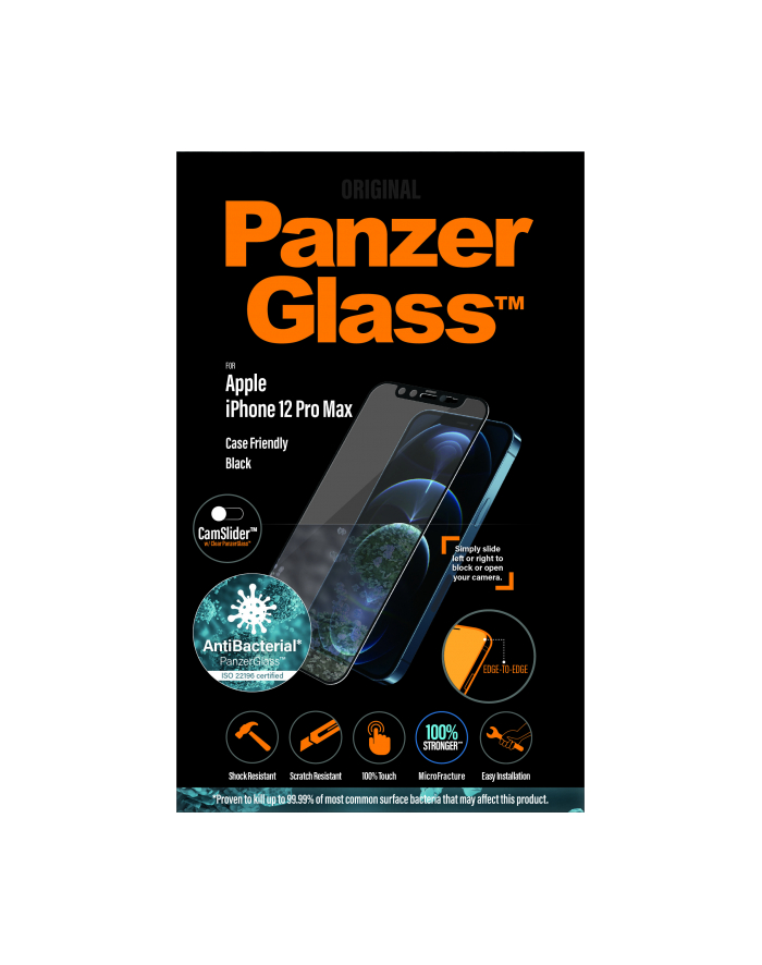 PanzerGlass E2E iPhone 12 Pro Max antibacterial - CamSlider główny